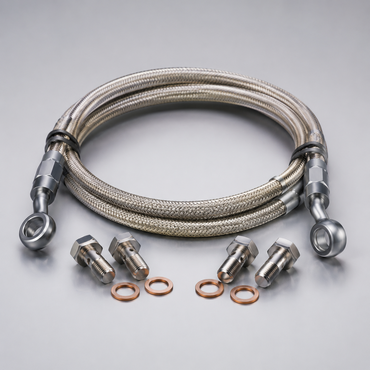 Stainless steel braided brake line kit